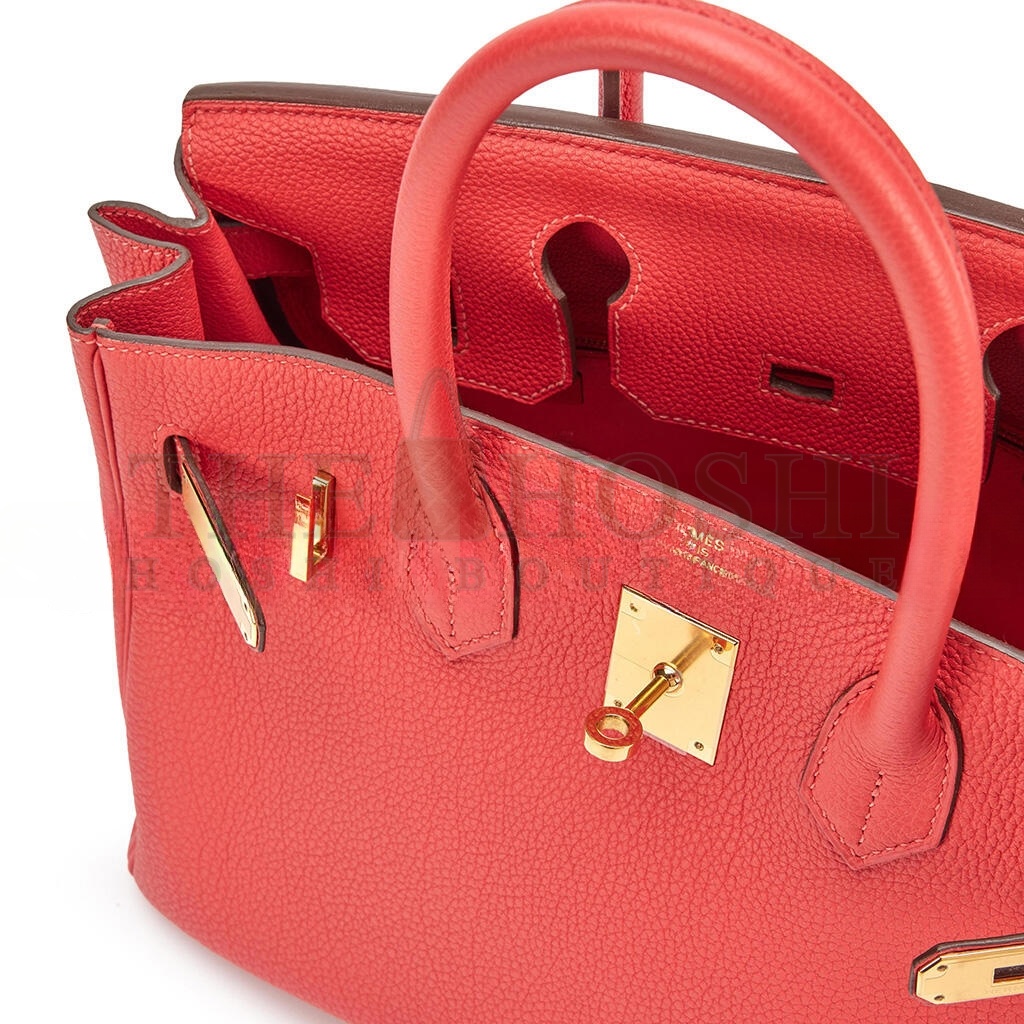 H**me5 BIRKIN 25 TOGO LEATHER RED GOLD BUCKLE BAG 7622672931 (25*20*13cm) Master Quality